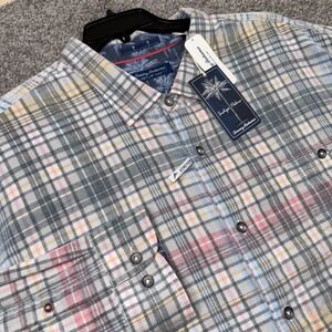 Tommy Bahama Coastline Cord Harbor Check Shirt Mens 4XLB Featherstone Plaid NEW
